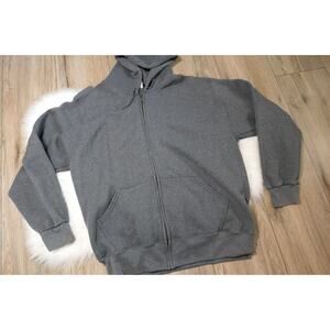 Vintage Pro Spirit Full Zip Hoodie Mens XL Grey USA Made 60/40 Sweatshirt